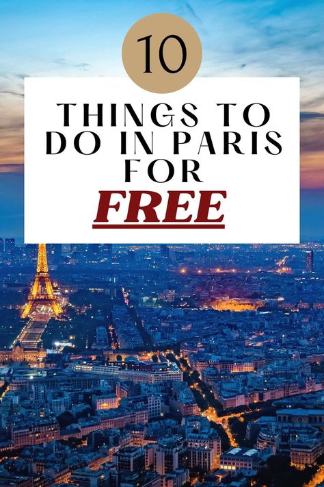 What to do in Paris for free? Here are 10 fun and not boring places to go in Paris for free. Paris may be expensive but it doesn't have to be! This Paris travel guide is great for those who want to travel to Paris on a budget. Includes a list of free museums in Paris. Check out these top 10 things to do for free in Paris! Places To Visit In Paris France, Paris Visit, Paris In A Day, Paris Neighborhood Guide, Things To Do In Paris In Winter, Paris Free Things To Do, Activities In Paris, Fun Things To Do In Paris, Top Things To Do In Paris