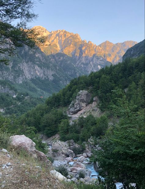 Theth Albania. Mountain. Mountain view. Nature. Forest aesthetic. Europe. European mountains. Natural beauty. #mountains Albania Mountains, Kukes Albania, Albanian Mountains, Mountain View Aesthetic, European Mountains, Nature Forest Aesthetic, Albania Nature, Albanian Summer, Mountain Plateau