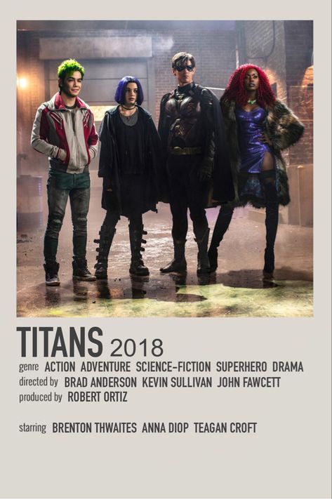 Dc Titans Poster, Titans Aesthetic, Titans Poster, Dc Comics Poster, Conor Leslie, Movie Character Posters, Show Posters, Dc Titans, Titans Tv Series