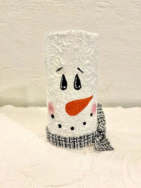 I love candles, especially around the holidays, and when I can incorporate Snowmen in with them its even better. So being able to make my own Snowman candle was right up my alley. Follow along with me and learn how to make a DIY Dollar Tree Snowman Candle. Supplies:Dollar Tree Battery Operated Pillar CandleAleenes Glitter Snow- Amazon Acrylic Paints- Black, White, Pink and OrangeScrap of Fabric We are going to start this DIY by using a paint brush to cover the entire candle with th… Dollar Tree Snowman, Diy Teddy Bear, Love Candles, Snowman Crafts Diy, Snowman Candle, Snowman Christmas Decorations, Tree Snowman, Diy Snowman, Dollar Tree Diy Crafts