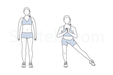 The side lunge adds a lateral movement that is often neglected in more traditional lower body exercises, such as squats and forward or backward lunges. This lateral movement targets the inner and outer thighs and helps to strengthen and tone those areas of your leg. This is also an excellent move to strengthen your quads, hamstrings and glutes, which makes the side lunge a very complete lower body exercise. http://www.spotebi.com/exercise-guide/side-lunge/ Lunges Workout, Forward Lunges, Back Workout Men, Lunge Workout, Back Fat Workout, Calories Burned, Exercise Plan, Side Lunges, Back Pain Exercises