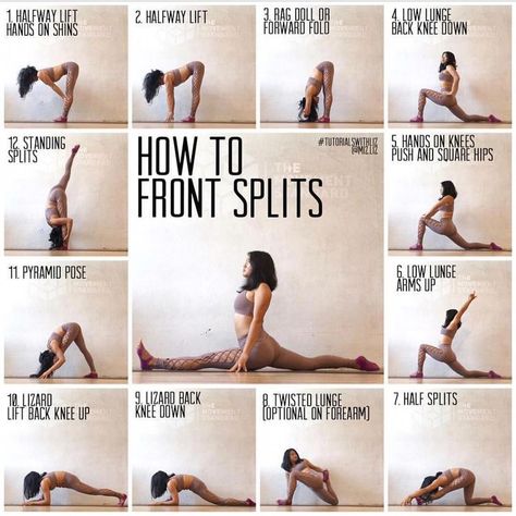 Split Yoga, Front Splits, Ashtanga Vinyasa Yoga, Workout Routines For Women, Trening Fitness, Yoga Posen, Health And Fitness Articles, Yoga Exercises, Easy Yoga Workouts