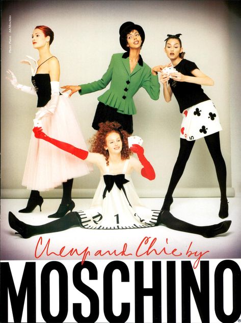 Moschino Ad Campaign, Cheap And Chic Moschino, Moschino Cake, Moschino Campaign, Moschino Outfit, Dollette Core, Clothing Ads, Leigh Bowery, Moschino Vintage