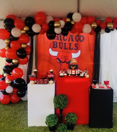 Chicago Bulls Birthday Party Ideas, Bulls Basketball, Basketball Birthday Parties, Basketball Party, Basketball Birthday, Billiard Balls, Chicago Bulls, Billiard Table, Party Food