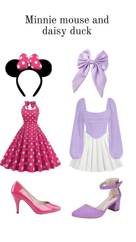 Minnie And Daisy Costume, Daisy Duck Costume, Daisy Costume, Duck Costume, Duck Costumes, Minnie Mouse Costume, Cartoon Character Costume, Mini Mouse, Daisy Duck