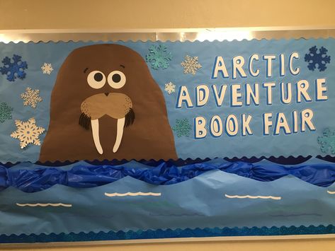 Antarctica Bulletin Board, Arctic Bulletin Board Ideas, Arctic Animals Preschool, Arctic Animals Crafts, School Book Fair, Scholastic Book Fair, Fair Theme, Polar Animals, Childrens Library