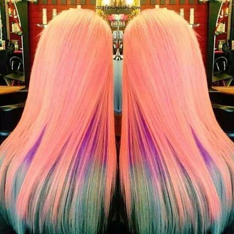 ? Multi Colored Hair, Hair Color Crazy, Hair Things, Awesome Hair, Unicorn Hair, Colorful Hair, Amazing Hair, Hair Coloring, Pastel Hair