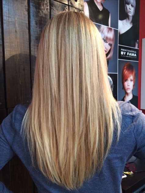 Blonde Thick Hair, Long Hair V Cut, V Cut Hair, V Shaped Haircut, V Shape Hair, Trendy Haircuts Medium, V Hair, Haircut Medium, Straight Hair Cuts