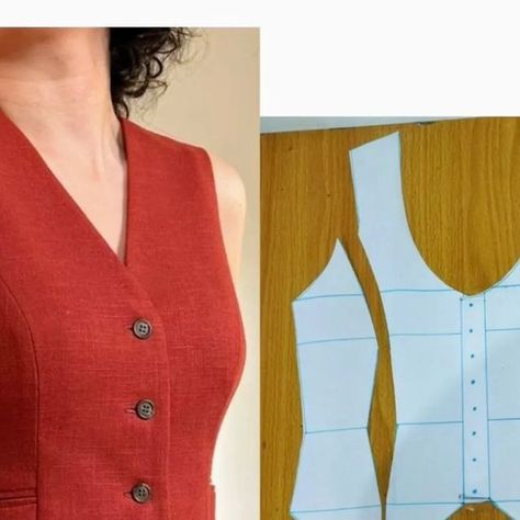 Waist Coat Pattern Drafting, Waist Coat Pattern, Video Illustration, Sewing Pockets, Dress Video, Tutorial Class, Patchwork Fashion, Waist Coat, Diy Sewing Pattern