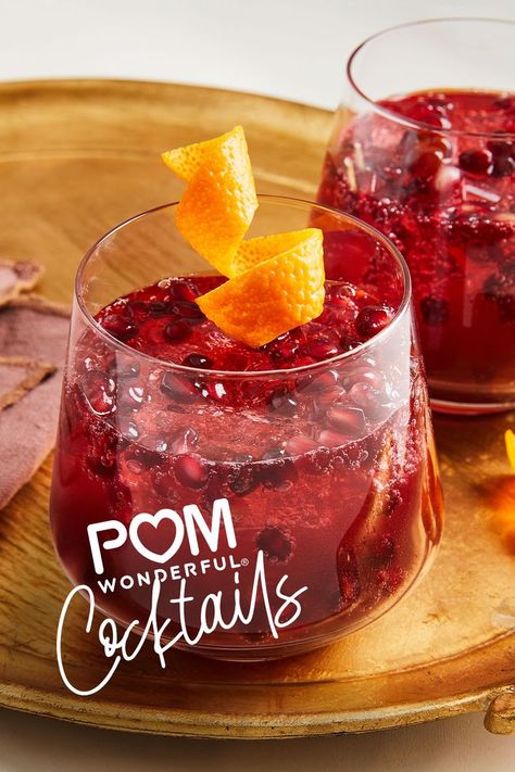 Kick off your holiday parties with a zesty dash of antioxidant goodness with our Orange Ginger POM Shrub. View the full recipe and other pomegranate-happy recipes on our website at POMWonderful.com. Pom Wonderful, Pomegranate Recipes, Healthy Drinks Recipes, Pomegranate Juice, Alcohol Drink Recipes, Holiday Drinks, Christmas Drinks, Party Drinks, Refreshing Drinks