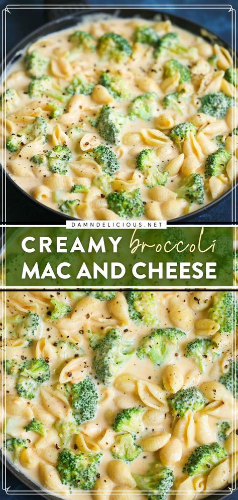 CREAMY BROCCOLI MAC AND CHEESE, comfort food, family dinner ideas Easy Pasta Recipes For Dinner, Easy Healthy Dinner Meatless, Fun Easy Healthy Dinners, Easy Recipe With Broccoli, Something Easy For Dinner Tonight, Quick Monday Dinner Ideas, Meal Ideas With Sides, Simply Easy Dinner Ideas, Quick Dinner Ideas Meatless