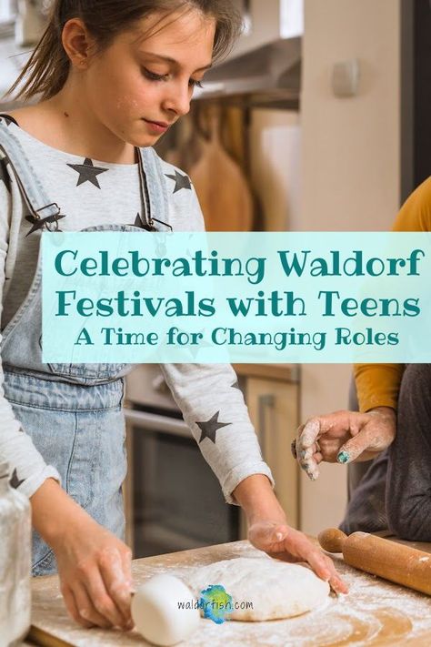 Festivals are the heartbeat of Waldorf Education, and bring rhythm, ritual, and connection throughout the year. As a child grows and develops, so does their role in festival life. So, how can we reach our teens, and incorporate them into festival celebrations in new and engaging ways? We've got the blog post for you! | waldorfish | waldorf festival | homeschool | waldorf homeschool | festival life | teens | waldorf education | homeschool education | Waldorf Storytelling, Waldorf Education Homeschooling, Steiner Waldorf Education, Waldorf Preschool, Waldorf Curriculum, Waldorf Kindergarten, Steiner School, Waldorf Homeschool, Waldorf School