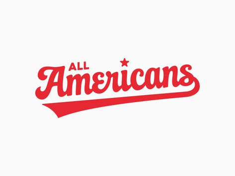 All Americans Script by Dan Fleming Patriotic Branding, Pool Club, American Logo, Americana Design, Casual Logo, Typographic Logo Design, Brush Script Fonts, Interior Designer Logo, Typographic Logo