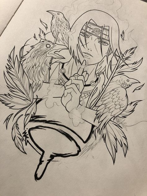 Manga Tattoo Design, Itachi Uchiha Tatoos, Itachi Tattoo Design, Itachi Uchiha Tattoo Design, Itachi Tattoos Ideas, Manga Tattoo Anime, Itachi Uchiha Tattoo Ideas, Naruto Tattoo Ideas Design, Itachi Tattoos