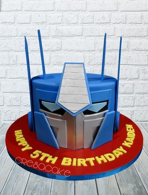 Transformers Bday Cake, Optimus Prime Party Ideas, Rescue Bots Birthday Cake, Optimus Prime Birthday Cake, Transformers Birthday Ideas, Transformer Cakes For Boys, Birthday Cake Transformers, Optimus Prime Birthday Party, Transformers Cake Ideas