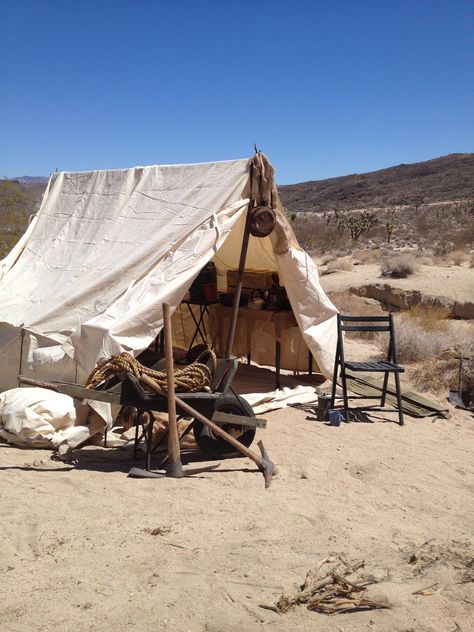 Behind the scenes of P-51: Dragon FighterAn archeologist's tent. #movies #moviesets Archeology Dig Site, Archaeology Party, Archaeologist Aesthetic, Archeologist Aesthetic, Archaeology Dig, Pulp Adventure, Stage Decor, Into The West, In The Desert