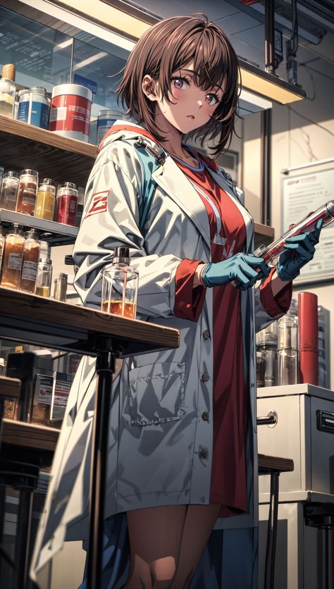 Scientist Anime Character, Anime Scientist Woman, Anime Scientist, Female Surgeon, People Inspiration, Zom 100, Nurse Art, Women Scientists, Medicine Woman