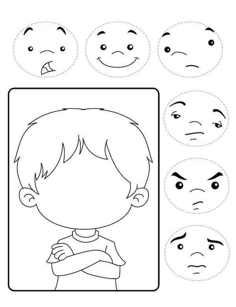 Body Template Drawing, Oppgaver For Barn, Template Drawing, Emotions Preschool, Emotions Activities, All About Me Preschool, Body Template, Kids Worksheets Preschool, Preschool Activities Toddler