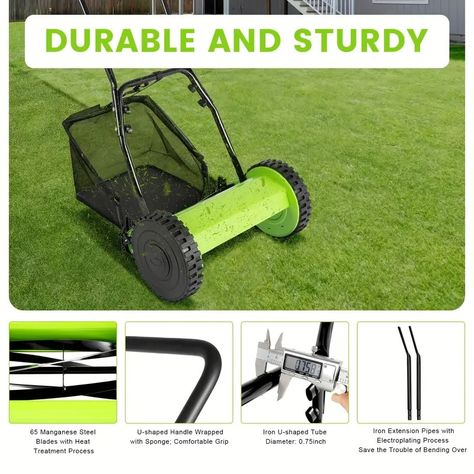 5 blade Push Reel Lawn Mower Walk behind Manual Lawn Mower - Temu Manual Lawn Mower, Reel Lawn Mower, Lawn Sweeper, Push Mower, Lawn Mower, Lawn