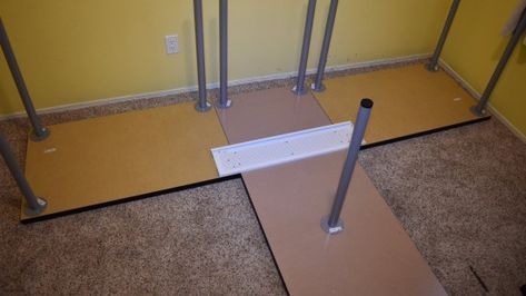 Hackers Help: Corner table without corner leg? - IKEA Hackers Ikea T Shaped Desk, Diy T Shaped Desk, T Shaped Desk For Two, T Shape Desk, T Shaped Desk, T Desk, Partner Desk, Ikea Linnmon, Desk For Two