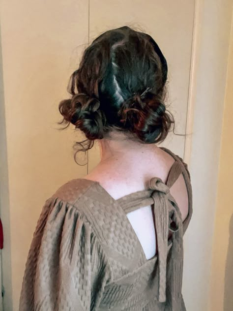 Taylor Swift Bun Hairstyle, Brunette Space Buns, Folklore Inspired Hairstyles, Space Buns Prom Hair, Taylor Swift Space Buns, Short Hairstyles Space Buns, Bridal Space Buns, Taylor Swift Folklore Buns, Space Buns Prom