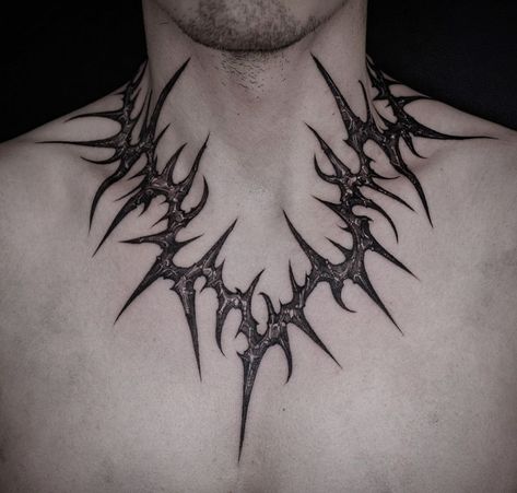 Chest Neck Tattoo, Front Shoulder Tattoos, Thorn Tattoo, Emo Tattoos, Zelda Tattoo, Wicked Tattoos, Creepy Tattoos, Sketch Tattoo Design, Gothic Tattoo