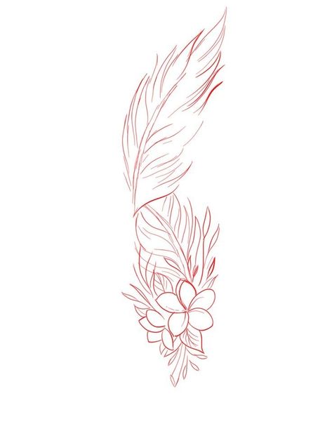 Feather With Flowers Tattoo, Fake Tattoo Ideas, Simple Tattoos For Guys, Easy Flower Drawings, Feather Tattoo Design, Geometric Tattoo Design, Tattoos For Black Skin, Flower Drawings, Dope Tattoos For Women