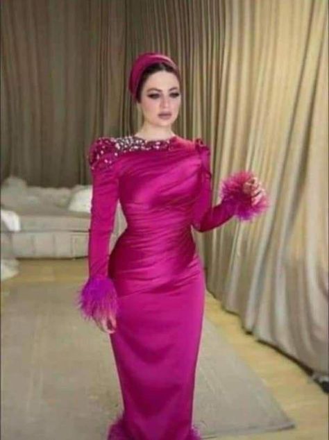 Weeding Guest Outfit, Soiree Dresses For Hijab, Dress Soiree, Elegant Long Sleeve Wedding Dresses, فستان زهري, Elegant Silk Dresses, African Prom Dresses, Latest Bridal Dresses, Mode Turban