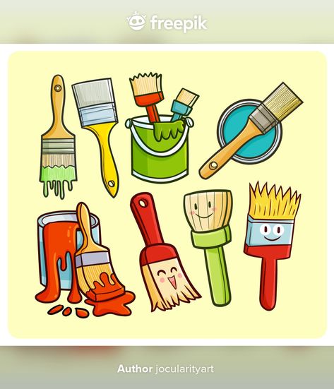 Cute Wall Painting, Painting Equipment, Paint Brush Drawing, Brush Drawing, Super Mario Art, Mario Art, Funny And Cute, Kawaii Style, Paint Brush