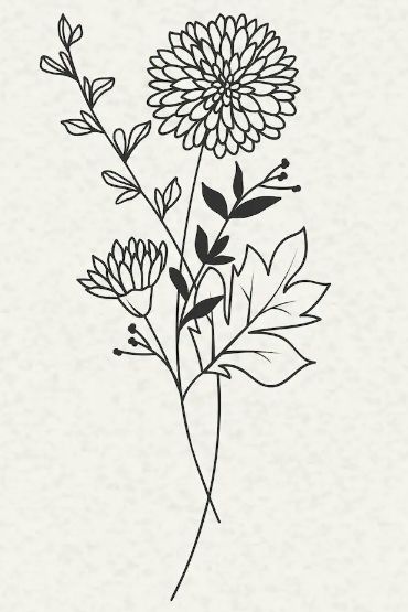 Mum Flowers Tattoo, Chrysanthemum Flower Drawing, Chrysanthemums Flower, Chrysanthemum Drawing, Chrysanthemum Flower Tattoo, Flor Tattoo, Mum Tattoo, Butterfly Tattoos On Arm, Chrysanthemum Tattoo