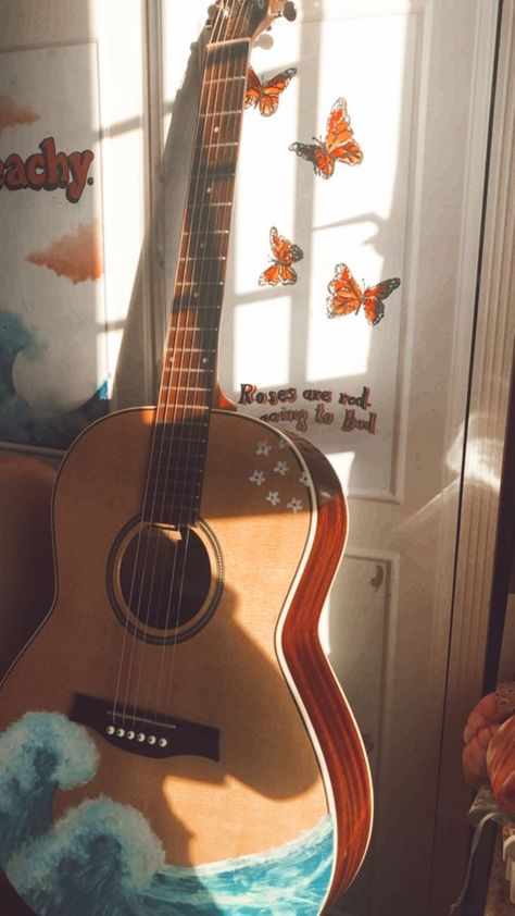 acoustic guitar Aesthetic Acoustic Guitar Design, Western Guitar Aesthetic, Acoustic Guitar Aesthetic Pictures, Heart Guitar Aesthetic, Cute Guitar Aesthetic, Guitar Pics Aesthetic, Aucostic Guitar Aesthetic, Guitar Background Aesthetic, Aesthetic Guitar Acoustic