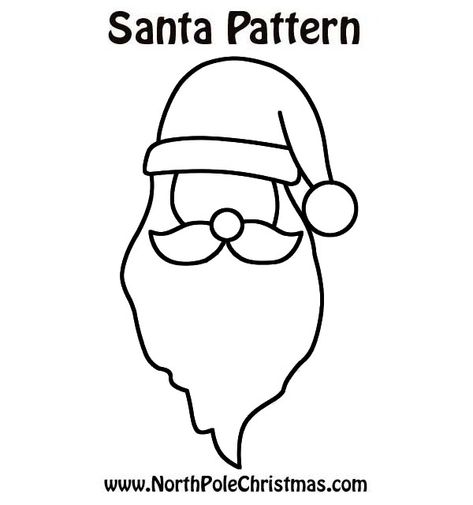 Santa Claus Patterns Printable - Santa Head Outline. Use for Crafts Santa Patterns Printable, Santa Face Template Free Printable, Santa Face Template, Santa Outline, Clay Templates, Santa Drawing, Santa Claus Crafts, Head Outline, Printable Christmas Ornaments