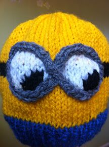 One Eyed Minion, Minion Beanie, Minion Pattern, Minion Hat, Minion Toy, Minion Hats, Knitted Hats Kids, Knitted Items, Knitting Patterns Toys