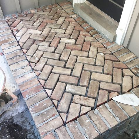 Currently Loving Mindfully Gray, Brick Pathway, Brick Steps, Front Stoop, Brick Path, Brick Walkway, Front Walkway, Reclaimed Brick, Front Steps