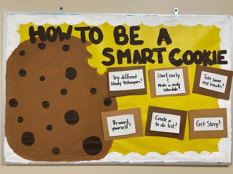 Ca Bulletin Board Ideas, Fall Ra Board Ideas, Cookie Bulletin Board Ideas, Sign Language Bulletin Board Ideas, Ra Welcome Back Bulletin Boards, Academic Bulletin Boards, Residence Assistant Ideas, Life Skills Ra Bulletin Board, Ra Duty Board