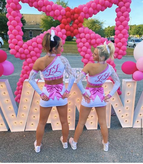 Pink All Star Cheer Uniforms, Cheer Competition Uniforms, Competition Cheer Uniforms, Cheerleading Outfits Competition, Cheer Pink Out, Cheer Aesthetic Pink, Pink Cheer Uniforms, Competitive Cheer Uniforms, Cheer Savannah