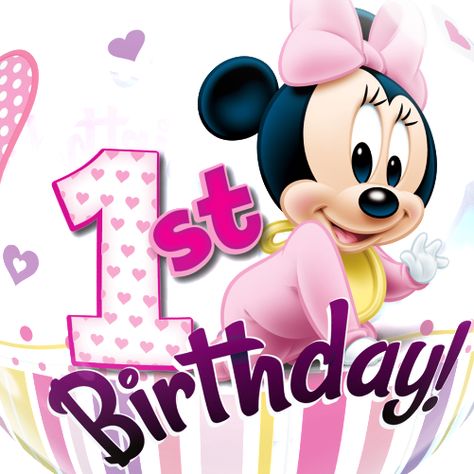 Happy Birthday Minnie Mouse, Baby Minnie Mouse 1st Birthday, Minnie Mouse Font, Birthday Minnie Mouse, Minnie Mouse Images, Minnie Mouse 1st Birthday, Baby Mickey Mouse, Happy 4th Birthday, Birthday Clipart