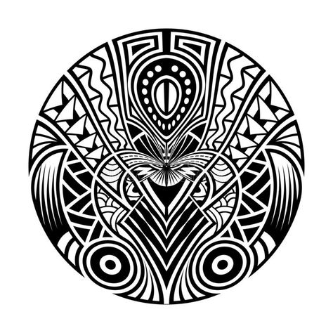 Circle Polynesian Tattoo Design, Polynesian Leg Tattoo, Circle Tattoo Design, Full Tattoo, Geometric Bird, Armband Tattoos, Tattoo Vector, Polynesian Tattoo Designs, Circle Tattoo