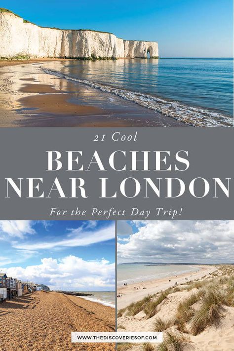 21 gorgeous beaches near London! Looking for the perfect day trip from London? Here are 21 awesome destinations for sun, sand and surf. #summerholidays #UK #london #holiday London Beach, Day Trip From London, England Beaches, Uk Beaches, Packing Hacks, Day Trips From London, Visiting England, Uk Holidays, Hacks Clothes