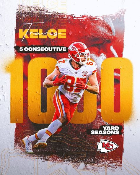 Sports Design Ideas, Nfl Football Pictures, Kansas City Chiefs Football, Sports Design Inspiration, Nfl History, Chiefs Football, Graphic Design Photoshop, Sport Art, Sports Graphics