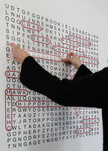 Wordsearch poster Giant Word Search Wall, Interactive Art Ideas Activities, Interactive Art Exhibit, Giant Word Search, Interactive Wall Design Office, Interactive Activation, Interactive Wall Ideas, Interactive Poster Ideas, Event Wall