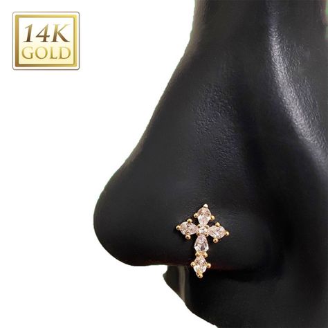 Nose Jewelry Collection — STATEMENT GOLD Chrome Hearts Cross, Heart Nose Rings, Mermaid Pearl, Nose Cuff, Dope Jewelry Accessories, Nose Earrings, Pretty Accessories, Nose Piercing Jewelry, Wire Jewelry Designs