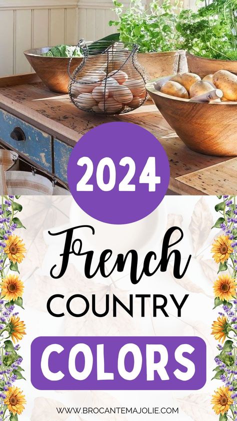 It's time to elevate your home decor with our in-depth guide on the French Country Color Palette: 2024 Guide. Discover the shades and hues that will influence the aesthetics of your living room, bedroom, and kitchen in 2024. Uncover the ideal color schemes and gain insights into the color trends for the year ahead. Compare the standout paint selections from Sherwin Williams and Benjamin Moore to make informed choices for your space. Cottage Paint Colors Interior French Country, French Country Diy Home Decor, French Country Color Palette Sherwin Williams, French Chateau Color Palette, French Country Living Room Decor, French Country Kitchens Blue And Yellow, Country French Decorating, 2024 Paint Color Trends Sherwin Williams, French Countryside Paint Colors