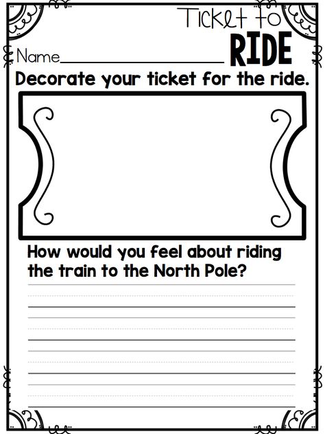 Resources and Activities for The Polar Express... super fun printables with ELA and Math activities! Polar Express Lesson Plans, Polar Express Writing, Polar Express Lessons, Polar Express Worksheets, Polar Express Crafts, Polar Express Activities, Polar Express Tickets, Polar Express Christmas Party, Polar Express Theme