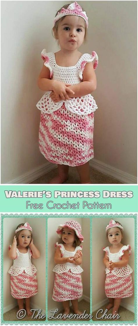 Valerie’s Princess Dress Free Crochet Pattern #freecrochetpatterns #babydress #crochetdress #summerdresses Crochet Baby Dress Free Pattern, Toddler Patterns, Crochet Princess, Crochet Baby Girl Dress, Crochet Toddler, Dress Patterns Free, Crochet Baby Girl, Crochet Bebe