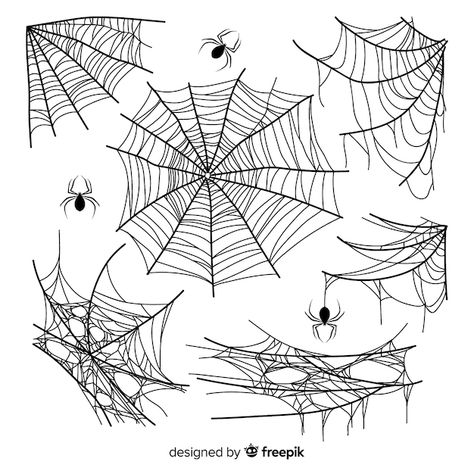 Premium Vector | Hand drawn cobweb collection Spider Web Svg, Spider Web Drawing, Spider Web Tattoo, Web Tattoo, Sick Tattoo, Spooky Tattoos, Gothic Tattoo, Tattoo Design Book, Spider Webs