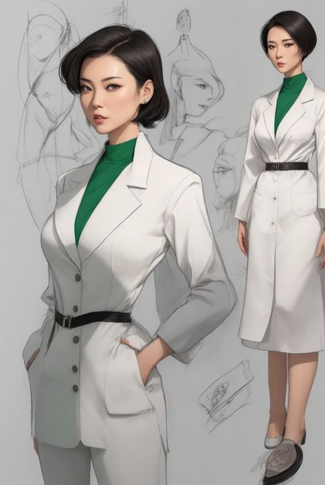 Office Lady Outfit Anime, Secretary Character Design, Assistant Character Design, Business Woman Character Design, Anime Buisness Lady, Female Detective Character Design, Anime Office Lady, Office Lady Character Design, Asian Female Character Design