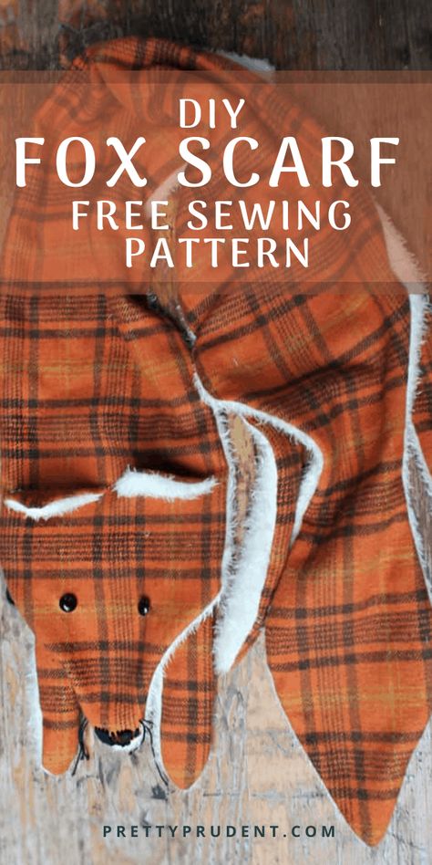 Fox Scarf Pattern Free, Easy Sewing Projects Free Pattern, Fox Felt Pattern, Stuff To Sew Easy, Free Fox Sewing Pattern, Christmas Sewing Crafts To Sell, Sewed Christmas Gifts, Diy Small Sewing Projects, Homemade Gifts Sewing