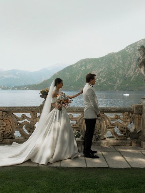 This High-Fashion Perfumer’s Lake Como Elopement Was a Celebration of Fragrance and Scent | Vogue Ball Wedding Dress, Designer Wedding Gown, Milla Nova, Como Wedding, Best Honeymoon Destinations, Ball Wedding, Private Wedding, Lake Como Wedding, Best Honeymoon