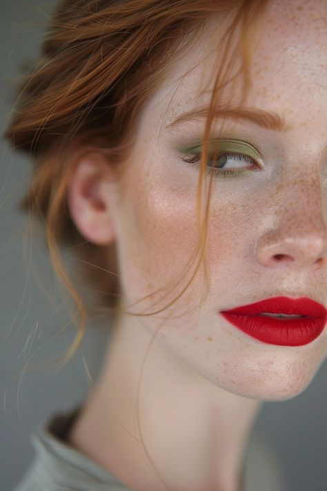 45+ Inspiring Red Lipstick Ideas Eyeshadow For Redheads, Makeup For Red Heads, Redhead Inspiration, Redhead Lipstick, Makeup For Redheads, True Red Lipstick, Red Orange Lipstick, Deep Red Lipsticks, Pink Eyeshadow Look